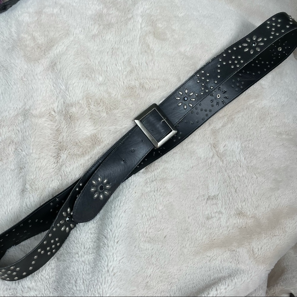 Size 32 plus size studded black belt